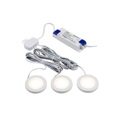 Veil 2.5W Warm White Dimmable LED Low Voltage Under Cabinet Light Kit - Brushed Chrome