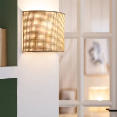 Image of Edit Baracoa Rattan Flush Wall Light