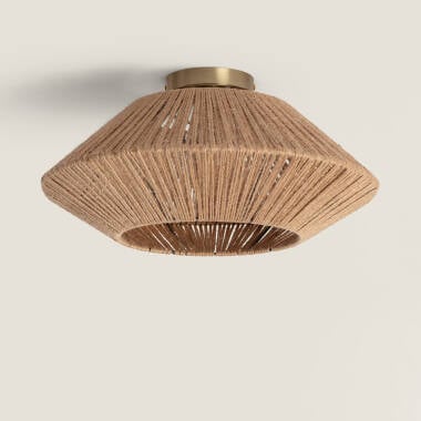 Edit Big Rattan Flush Ceiling Light