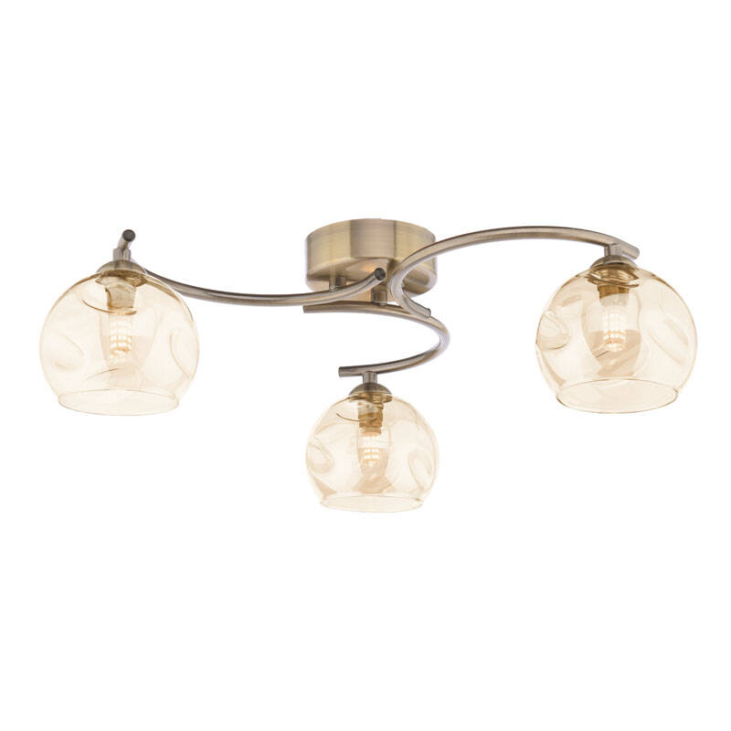 Image of Dar Nikita 3 Light Semi Flush With Champagne Glass