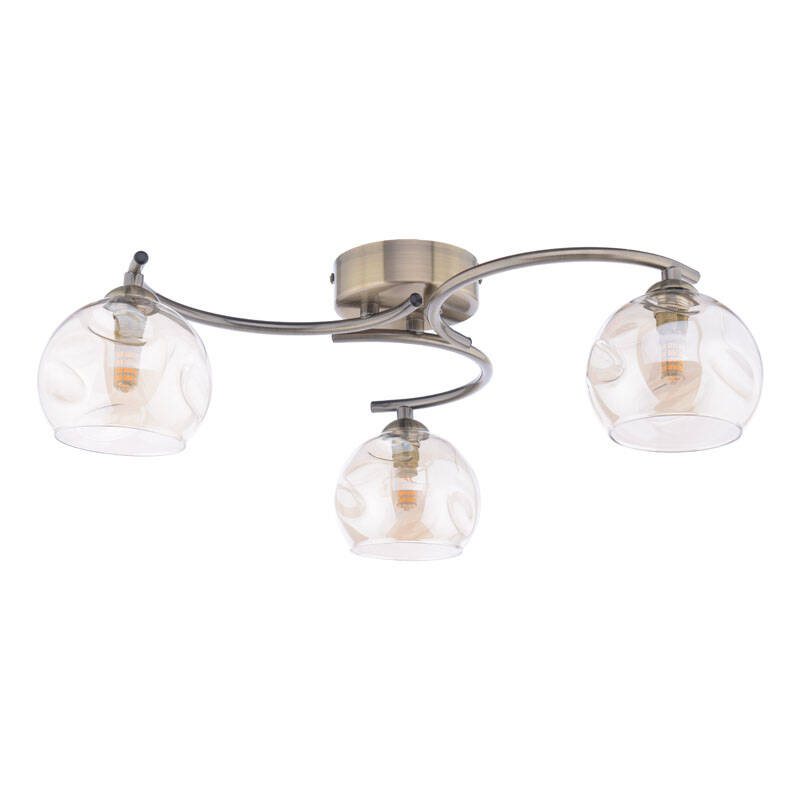 Image of Dar Nikita 3 Light Semi Flush With Champagne Glass