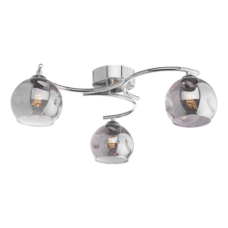 Image of Dar Nikita 3 Light Semi Flush With Champagne Glass