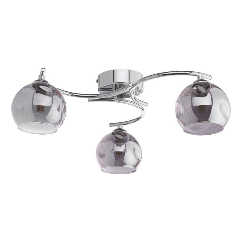 Image of Dar Nikita 3 Light Semi Flush With Champagne Glass