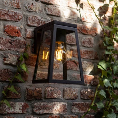 Lutec Fia Solar LED Outdoor Lantern Wall Light