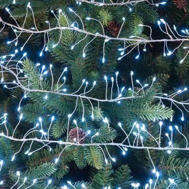 Festive Dewdrop 3M White LED Cluster Micro Wire Fairy Lights