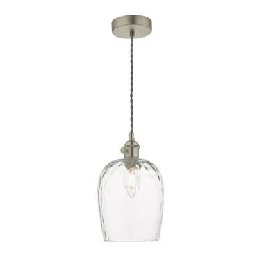 Dar Hadano Dimpled Glass Ceiling Pendant Light