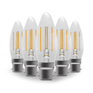 3.3W Warm White Dimmable LED Decorative Filament Candle Bulb - Bayonet Cap