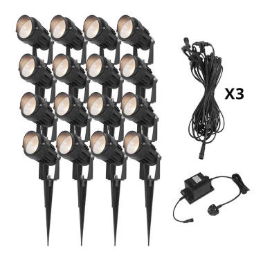 EasyFit 12v Garden Lights Palm 6W LED Garden Spotlight Kit 16 Lights