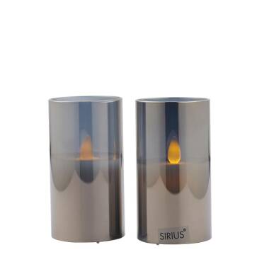 Sirius Ivy Mini Glass Battery Operated LED Candle - Clear