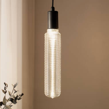 3.5W Smoke Warm White LED Dimmable Decraotve Filament Ribbed 308mm Tubular Bulb