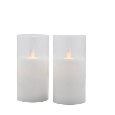 Sirius Ivy Glass Battery Operated LED Candle - Clear