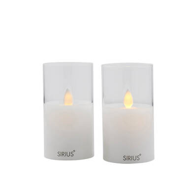 Sirius Ivy Mini Glass Battery Operated LED Candle - Clear