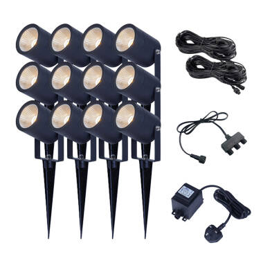 EasyFit 12v Garden Lights Fern LED Garden Spotlight Kit 12 Lights
