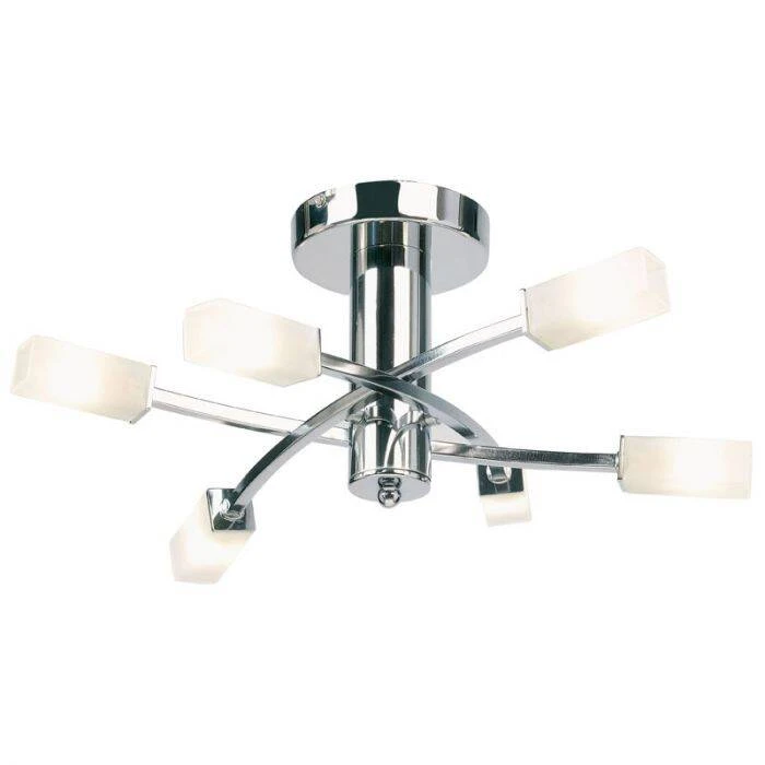 Image of Endon Kennedy 6 Arm Semi-Flush Ceiling Light