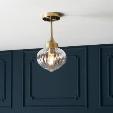 Image of Luxia Oxford Glass Semi-Flush Ceiling Light