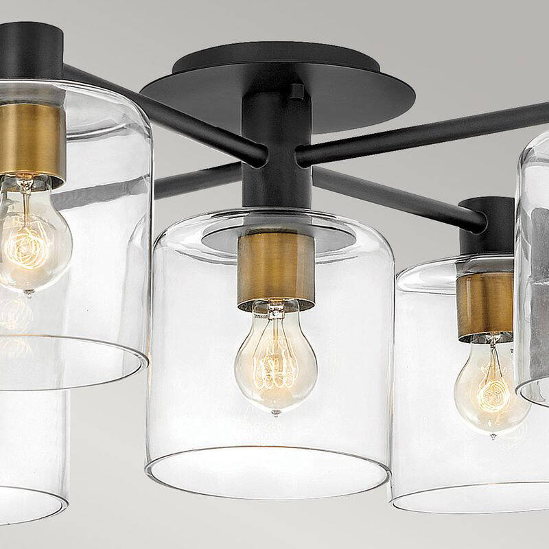 Image of Quintiesse Axel 5 Light Semi-Flush Ceiling Light
