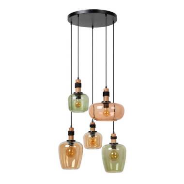 Image of Lucide Ilona 5 Light Glass Cluster Ceiling Pendant