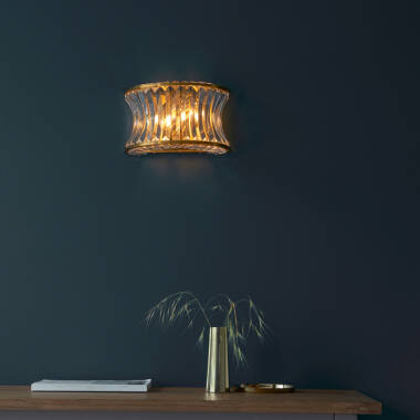 Image of Luxia Keswick Crystal Flush Wall Light