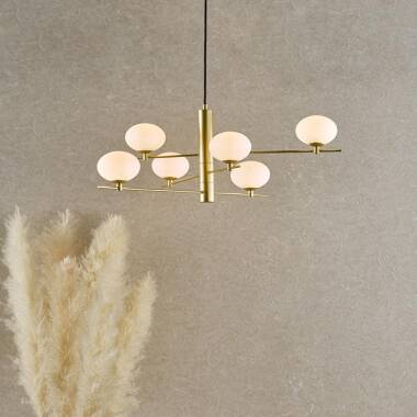 Image of Dar Jasper 6 Arm Ceiling Pendant Light