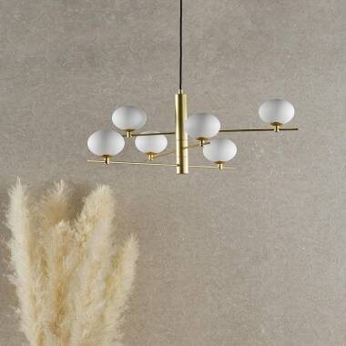 Image of Dar Jasper 6 Arm Ceiling Pendant Light