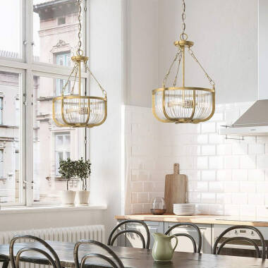 Image of Quintiesse Roux Glass Ceiling Pendant Light