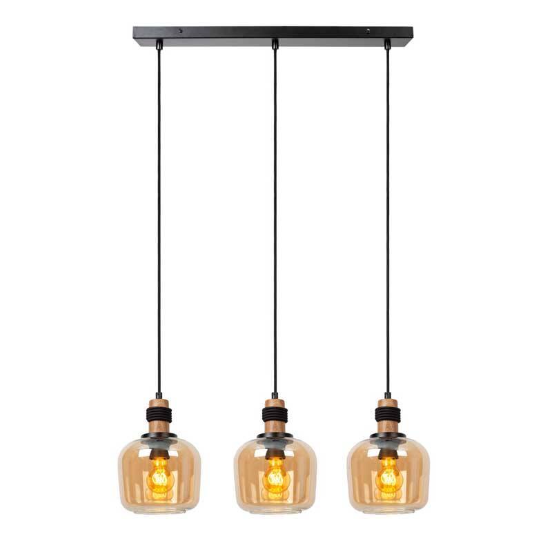 Image of Lucide Ilona 3 Light Bar Glass Ceiling Pendant Light