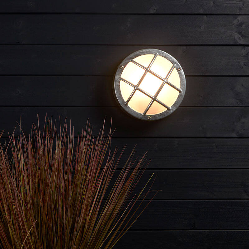 Image of Edit Coastal Fjord Round Outdoor Flush Wall Light