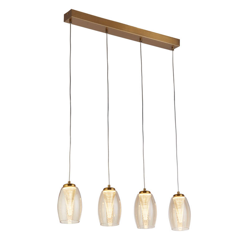 Image of Searchlight Cyclone LED Champagne Glass 4 Light Bar Ceiling Pendant Light