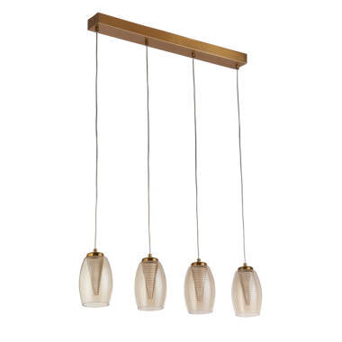 Image of Searchlight Cyclone LED Champagne Glass 4 Light Bar Ceiling Pendant Light