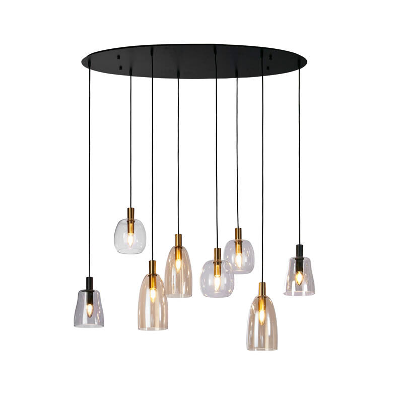 Image of Searchlight Divine Glass 8 Light Bar Ceiling Pendant