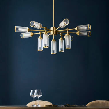 Image of Luxia Flute 13 Light Glass Chandelier