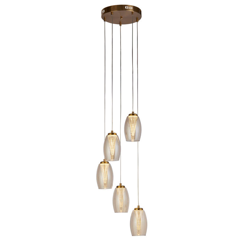 Image of Searchlight Cyclone LED Champagne Glass 5 Light Cluster Ceiling Pendant