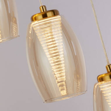 Image of Searchlight Cyclone LED Champagne Glass 5 Light Cluster Ceiling Pendant
