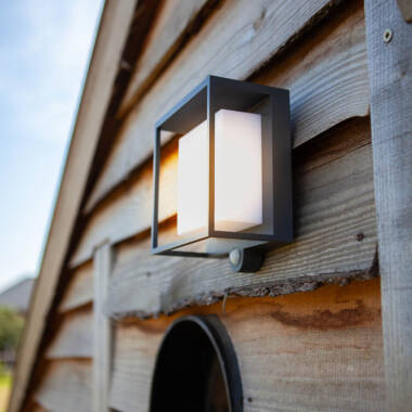 Image of Lutec Curtis Solar LED Outdoor Wall Light with PIR Sensor