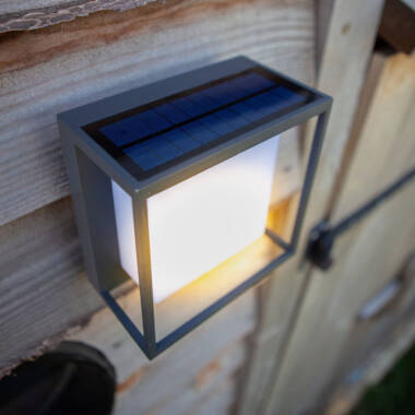Image of Lutec Curtis Solar LED Outdoor Wall Light with PIR Sensor