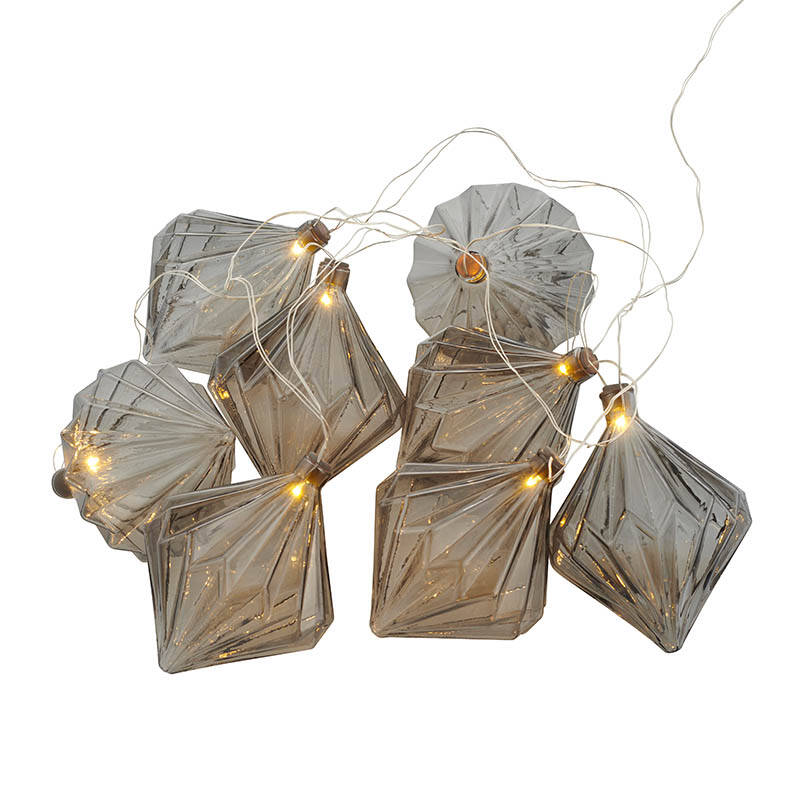 Image of Sirius Nellie Glass Battery Operated LED String Lights - Green