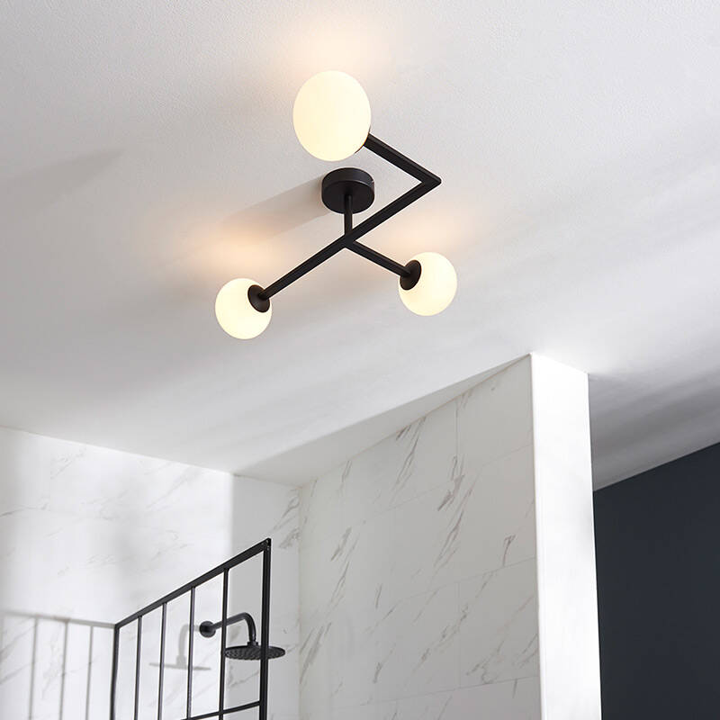Image of Luxia Tinsley 3 Light Semi-Flush Ceiling Light