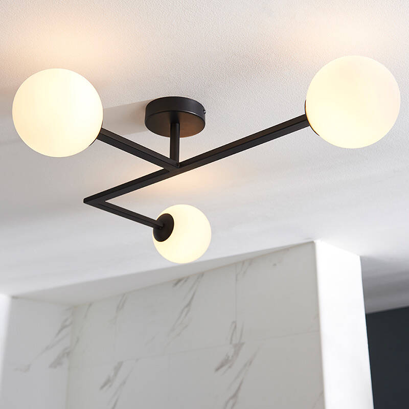 Image of Luxia Tinsley 3 Light Semi-Flush Ceiling Light