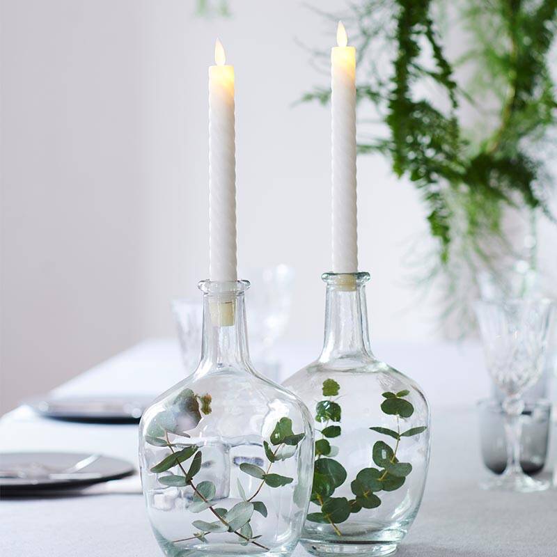 Image of Sirius Sara Wave Battery Operated LED Wax Taper Candle - Silver