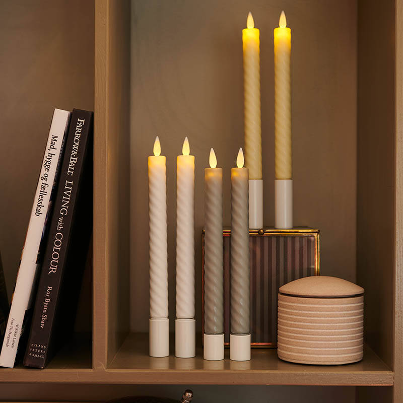 Image of Sirius Sara Wave Battery Operated LED Wax Taper Candle - Silver
