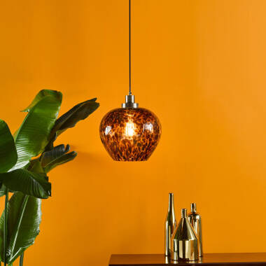 Image of Dar Leandra Glass Ceiling Pendant Light