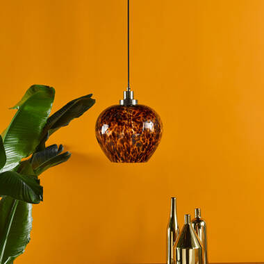 Image of Dar Leandra Glass Ceiling Pendant Light