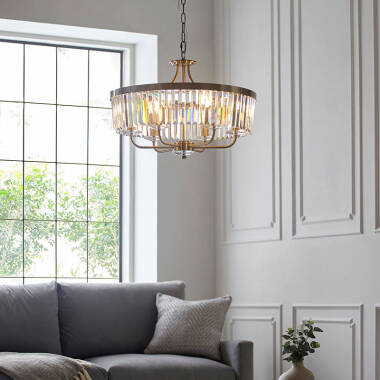 Image of Luxia Rosewood Glass Chandelier