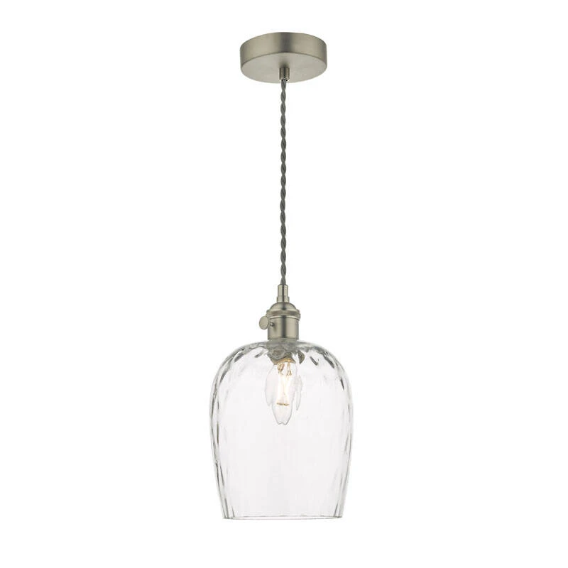 Image of Dar Hadano Dimpled Glass Ceiling Pendant Light