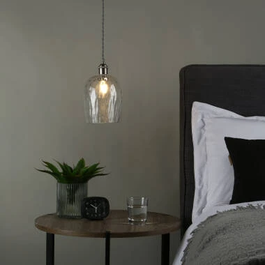 Image of Dar Hadano Dimpled Glass Ceiling Pendant Light