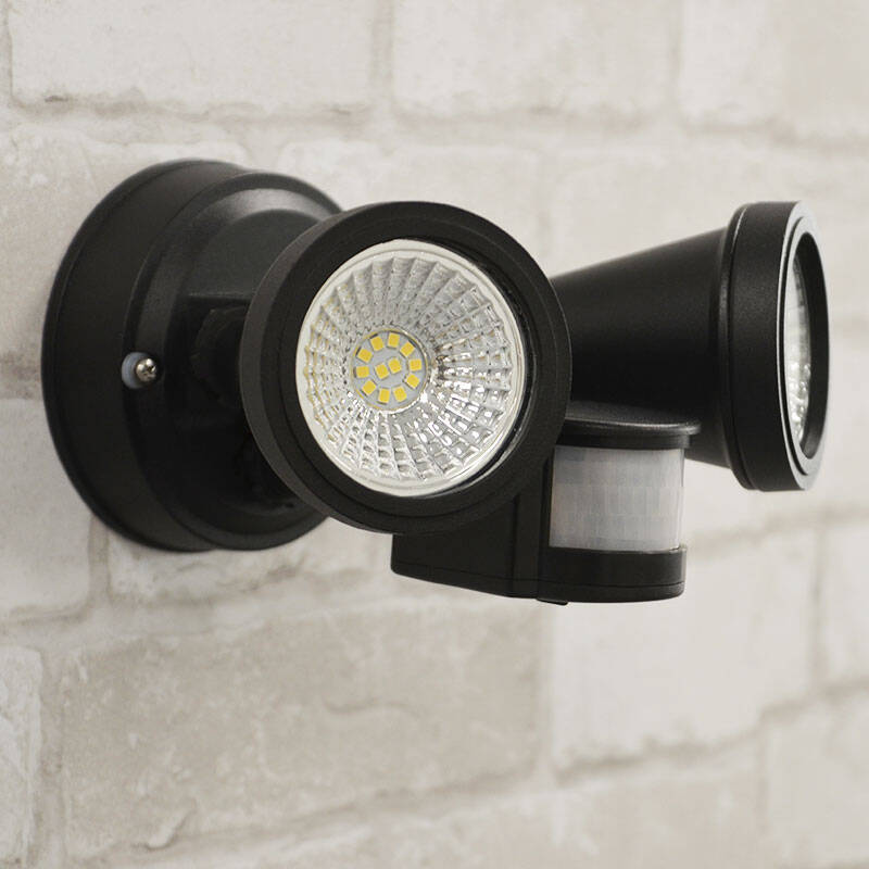 Image of Searchlight 10W LED Outdoor Twin Floodlight with PIR Sensor