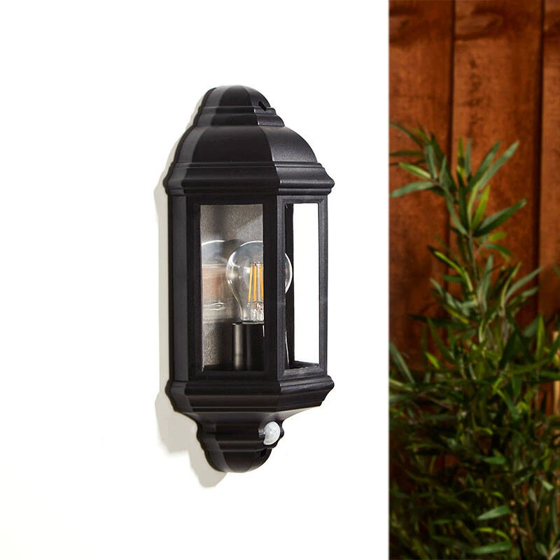 Image of Edit Coastal Newquay Half Lantern Outdoor Wall Light with PIR Sensor