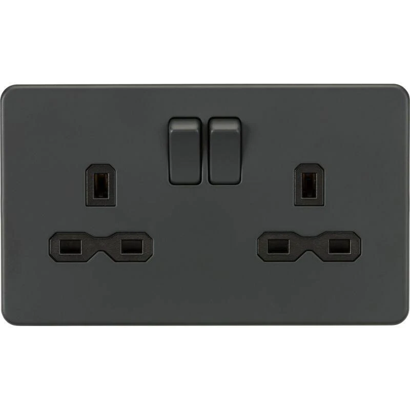 Image of Anthracite Screwless 13A 2G DP Switched Socket