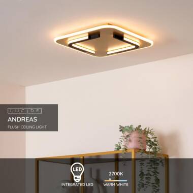 Image of Lucide Andreas LED Square Flush Ceiling Light