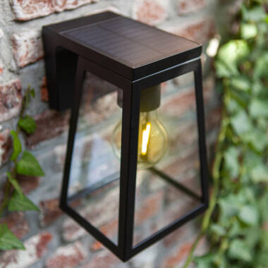 Image of Lutec Fia Solar LED Outdoor Lantern Wall Light